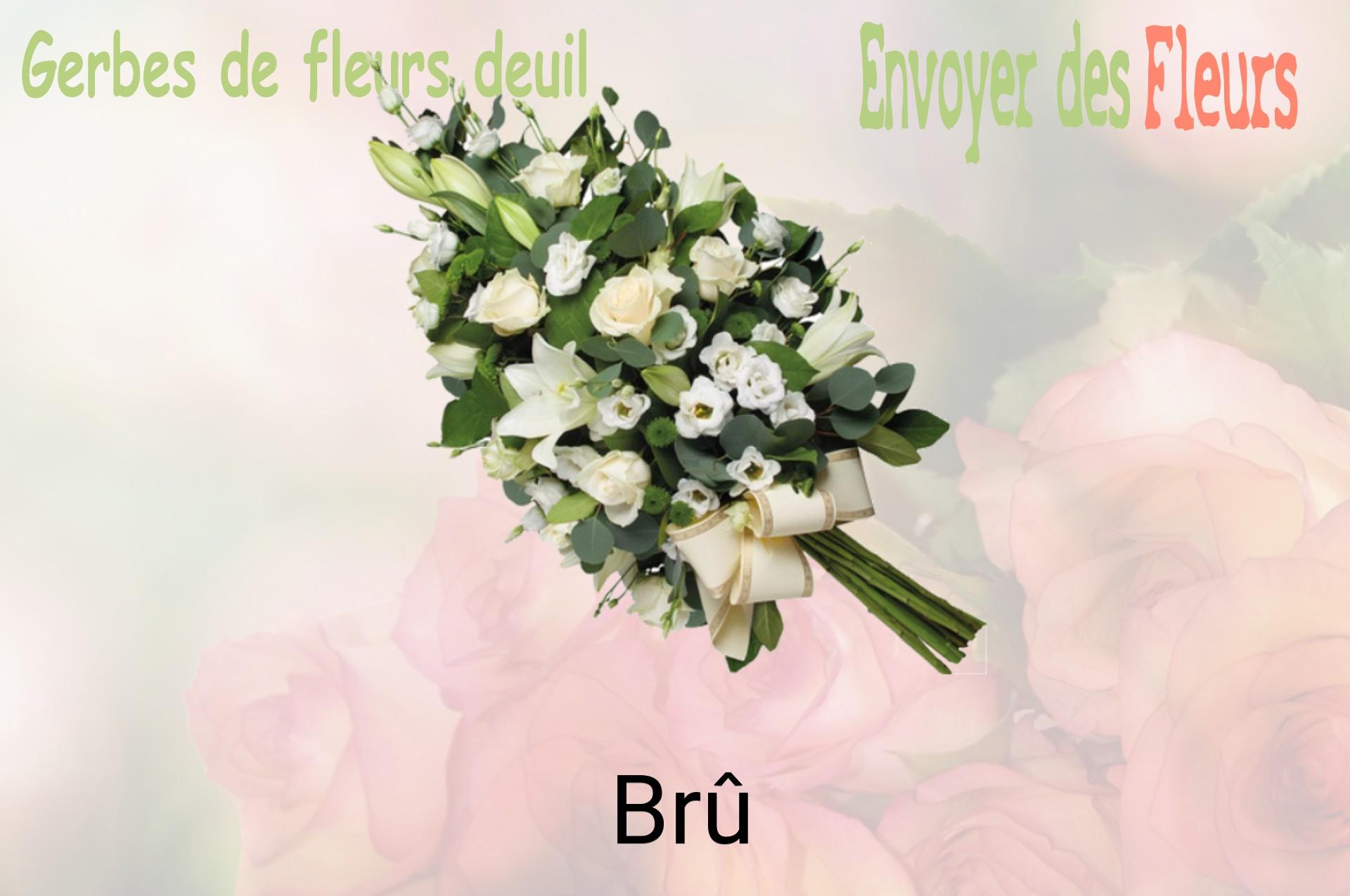 Gerbe de fleurs de deuil livrée à Brû